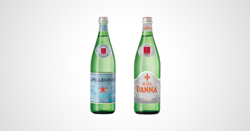 S.Pellegrino und Acqua Panna Flaschen