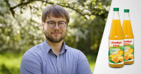 Jurek Voelkel mit Sonnenmöhresaft