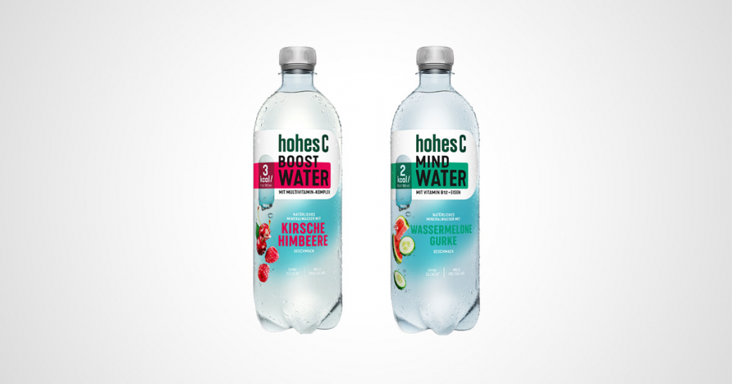 Neue Trendsorten von hohes C Functional Water: Boost Water und Mind Water