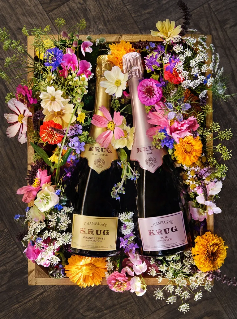 Krug Champagner Blumen